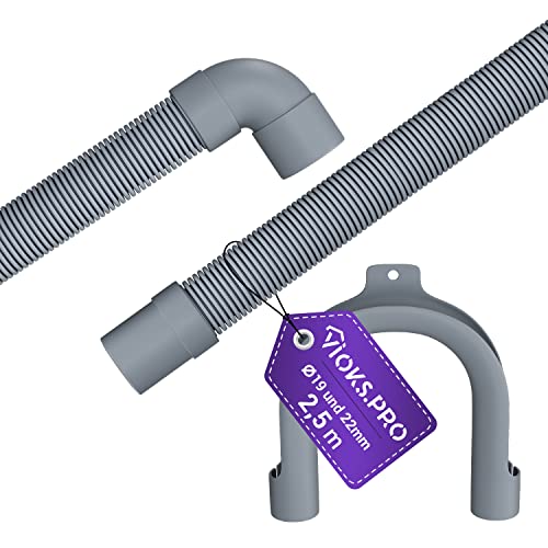 Viоks.pro Flexibler Ablaufschlauch Waschmaschine Schlauch Universal 2,5m Ø22/19mm für Spülmaschine - Geschirrspüler & Waschmaschine Zubehör
