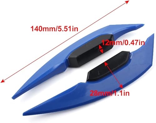 Miniatura 5 de GZYF Carenado de alerón de motocicleta rojo deflector de aire 1 par universal alerón lateral de moto carenado lateral aletas kit de ala