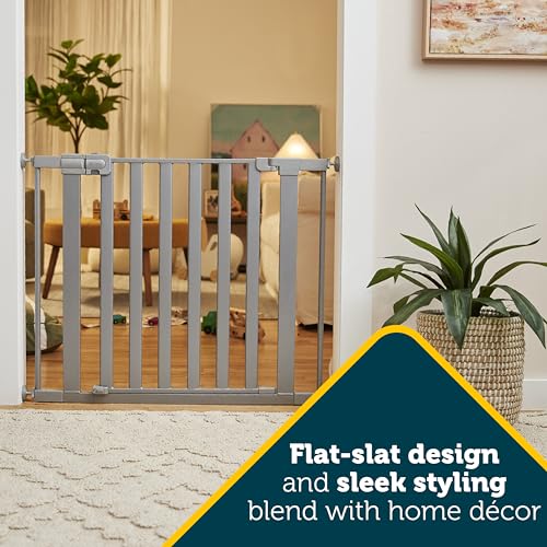 Image of Safety 1st Walk Through Baby Gate with Door, Adjustable Pressure Mount Lift, Dog Gates, Fits 29 inch-38 inch Wide, 1-Pack, Silver