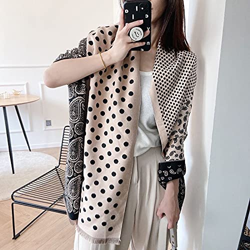 PFLife Sciarpa Di Cashmere Per Le Donne 80'' * 27'' Regalo Pashmina Scialli E Wraps Spessore Oversize Inverno Morbido E Caldo (A-Bianca - Foto 5