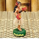 Hawaiian Hula Girl with Uli Uli Mini Dashboard Doll