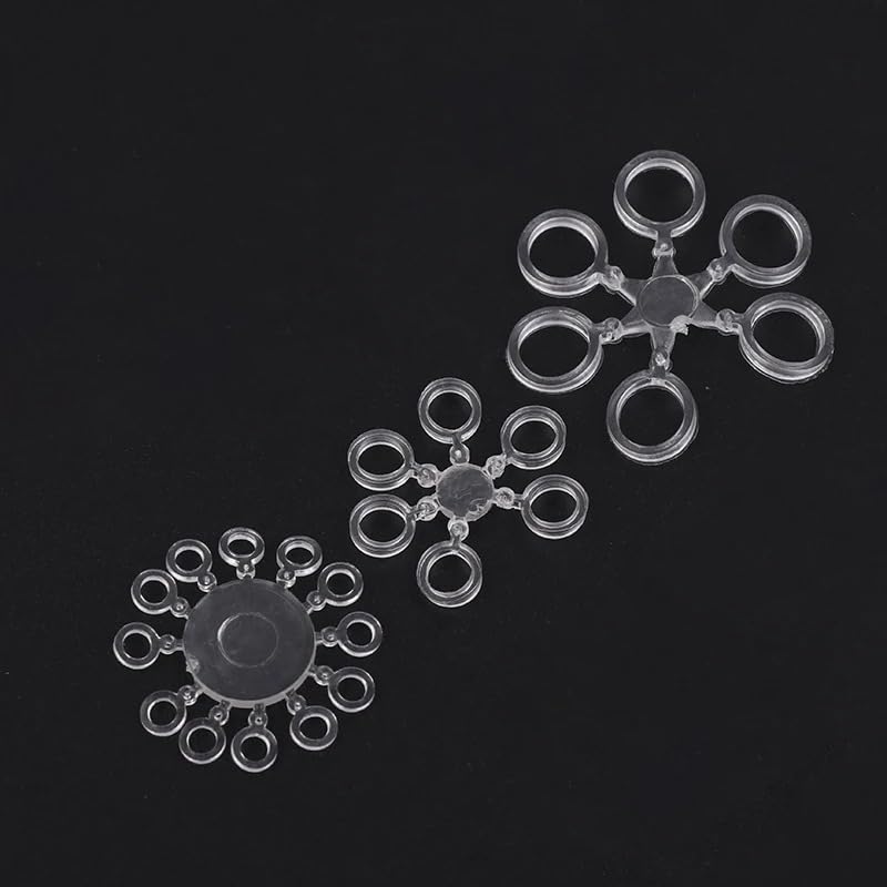 60 piezas aros de goma transparentes para cebo, 3 tamaños miniatura 7