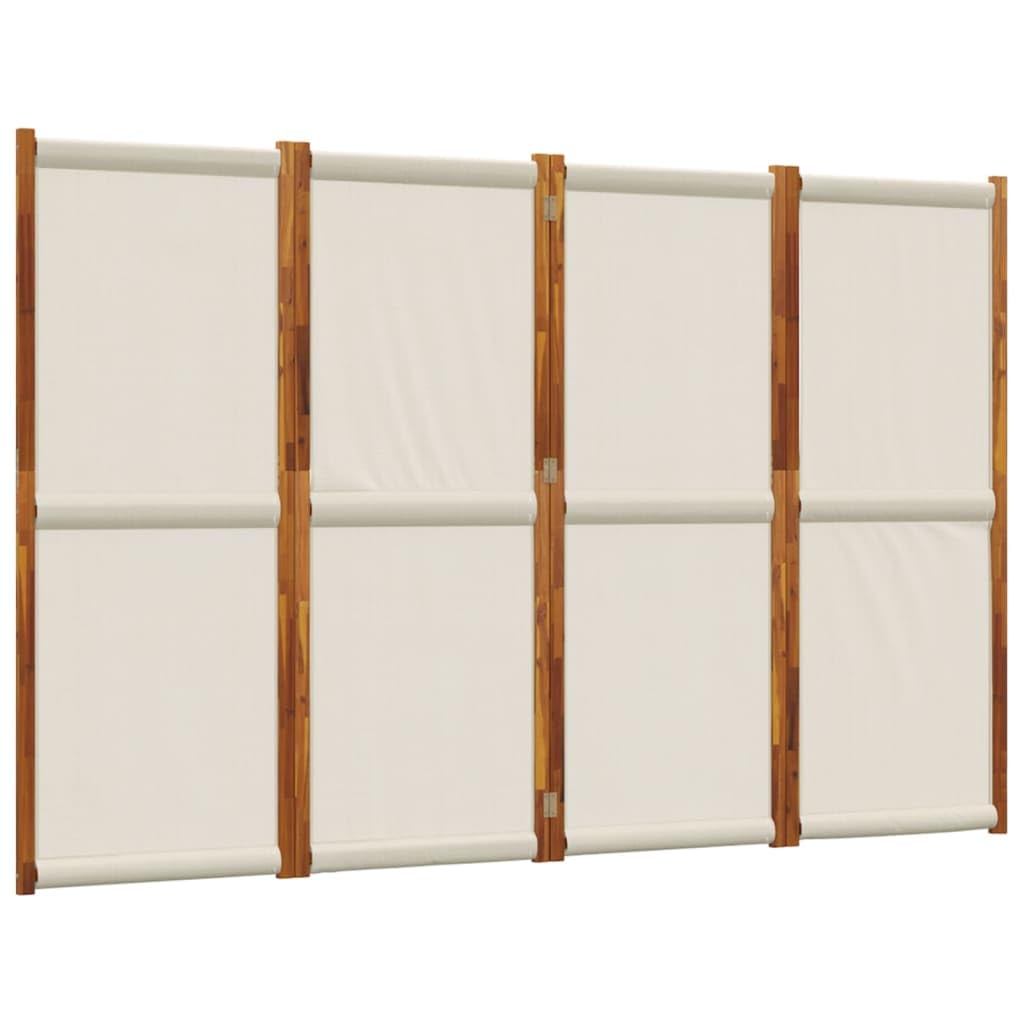 vidaXL 4-Panel Room Divider, Folding Privacy Screen for Room Separation, Wall Divider for Office Balcony Bedroom Outdoor, Room Separator, Light Grey — image 1