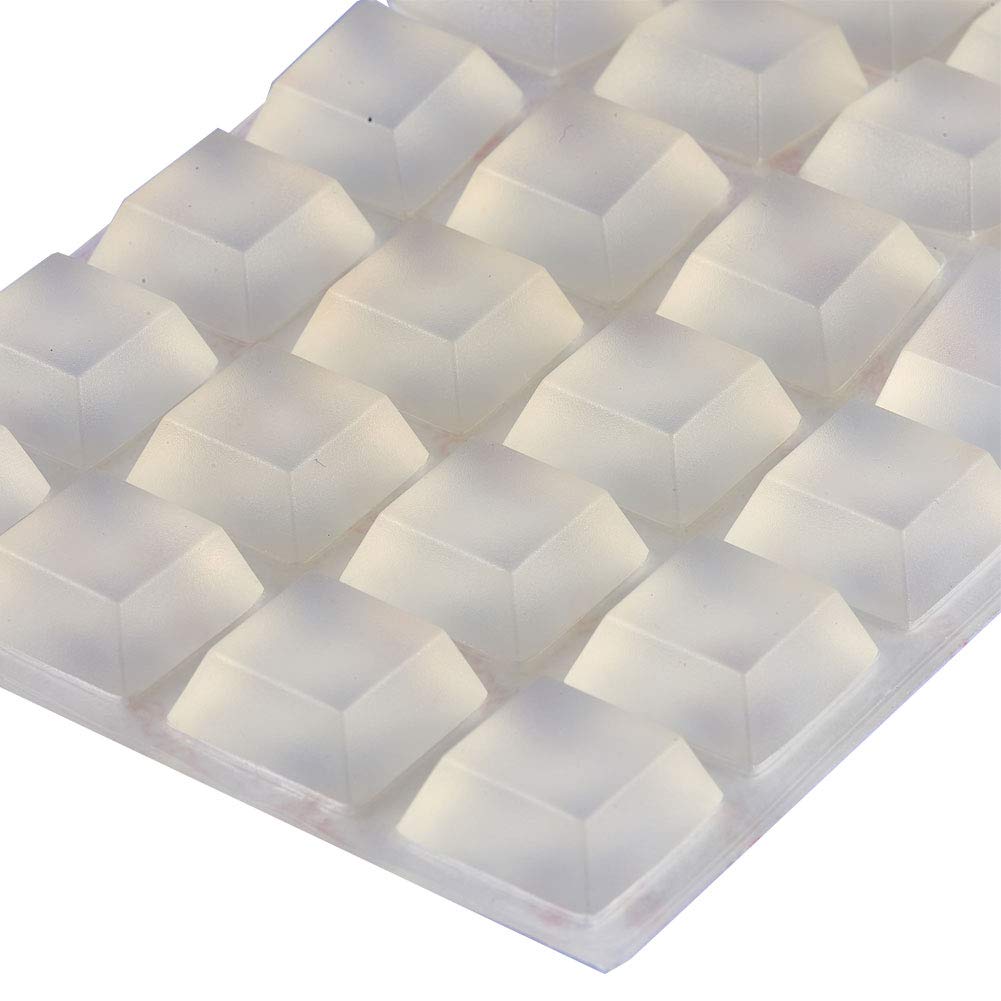 Increway Clear 32Pcs Silicone Feet Adhesive Bumper Pads Self Stick Bumpers Sound Dampening Surface Protection，20 * 20 * 8 Mm (Trapezoidal)