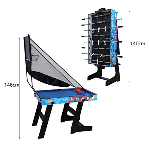 HLC 5 in 1 Multifunknierte Tischspiel, Multifunktionstisch Spieltisch, Tischkicker|Tischtennis|Air Hockey|Billard|Basketballspiel. – Bild 3