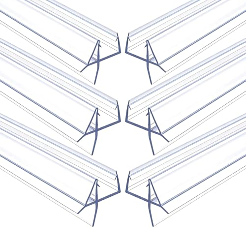 Tira de Sellado Inferior for Puerta de Ducha, Barrido Impermeable for Puerta de Ducha de 0,7 M, Sello de Puerta de Vidrio de PVC, Mantiene El Baño Seco y Ordenado(6pcs,10mm/0.39'')