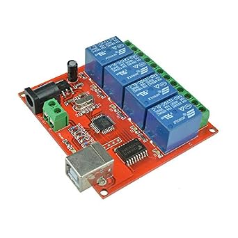 New 12V USB Relay 4 Channel Programmable Computer Control for Smart Home