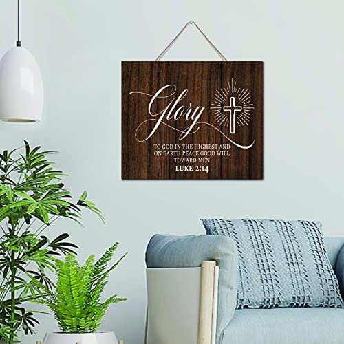Plaque en bois Glory to God enseigne vintage style rétro