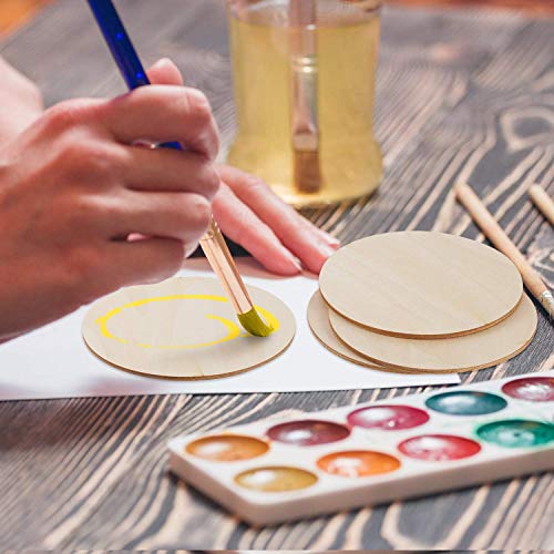 Image of 24 Pcs Art Craft Coaster 4 inch Inch Round Shape MDF Coasters Plain Wood Blank Cutouts for Tea Coffee Christmas Painting Slice, Resin Mandala Arts Work & Decoration | Thickness:2.5 mm-10x10 cm |