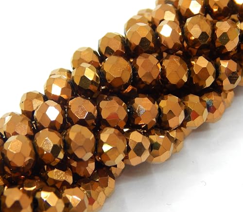 Perlin Pack of 160 Czech Bohemian Crystal Beads, 3 mm x 2 mm, Czech Beads, CZ Glass Faceted Rondelle Beads, Glass Beads - Image 3