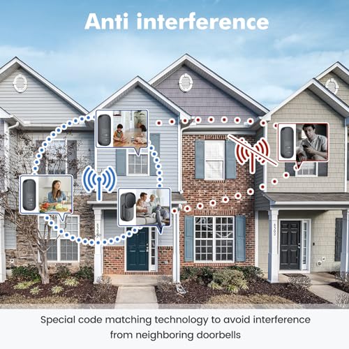Wuloo Hands Free Wireless Intercom Doorbell for Home Classroom, Two Way Intercomunicador Door bell Chime with 1/2 Mile Distance 4 Volume Levels 10 Chimes Battery Operated with Mute Mode, (1&2, Gray)