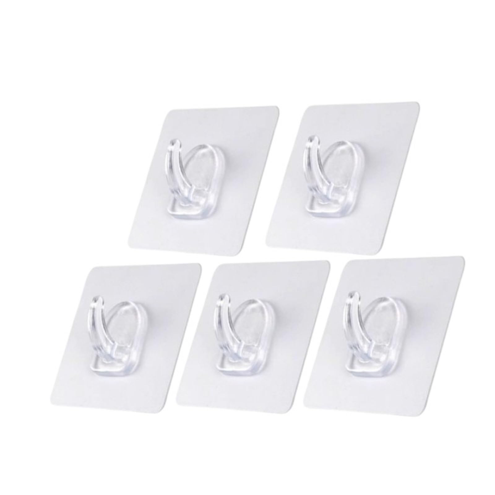 Mkyyioed 5Pcs White Adhesive Hooks Strong Adhesive Hook Seamless Photo Frame Hanger Waterproof Kitchen Bathroom Accessories Multifunctional Storage(5Pcs White)