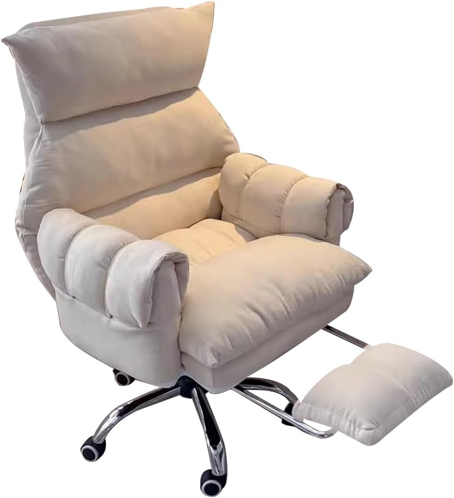 Soft Work Chair, Gaming Chair, Ergonomic Recliner Chair with Footrest