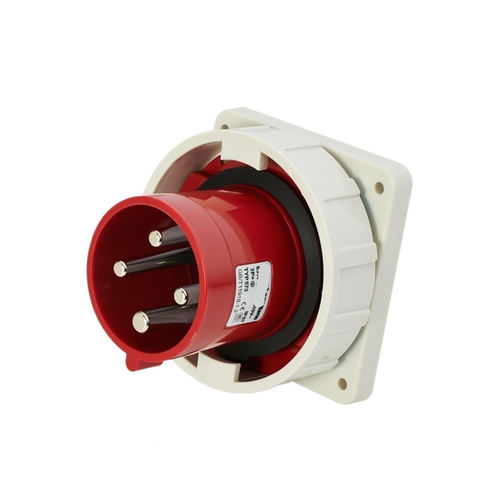 Conector industrial de 4 pines IP67 125A con clavija empotrada 975TYP2724