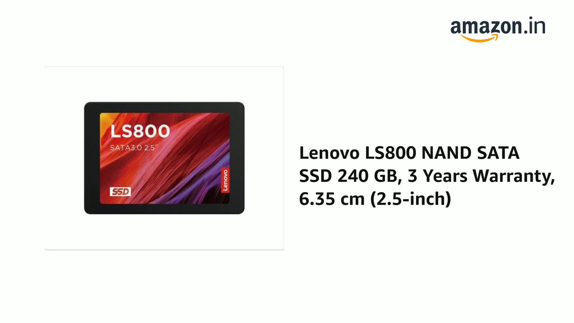Amazon.in: Buy Lenovo LS800 NAND SATA SSD 240 GB, 3 Years Warranty