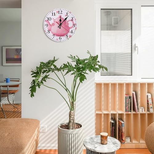 Reloj de pared decorativo madera 10 pulgadas silencioso miniatura 4