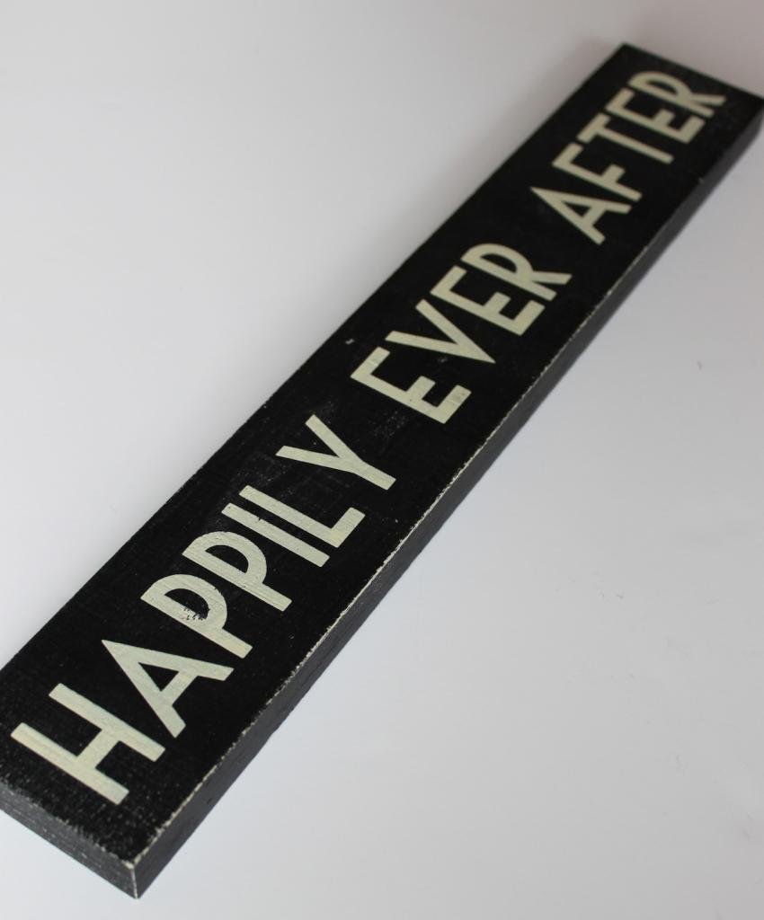 East of India HAPPILY EVER AFTER Black Vintage wedding sign