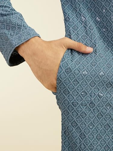 Image of DIWAS BY MANYAVAR Men's Viscose Chikankari Sequined Kurta (1pc)