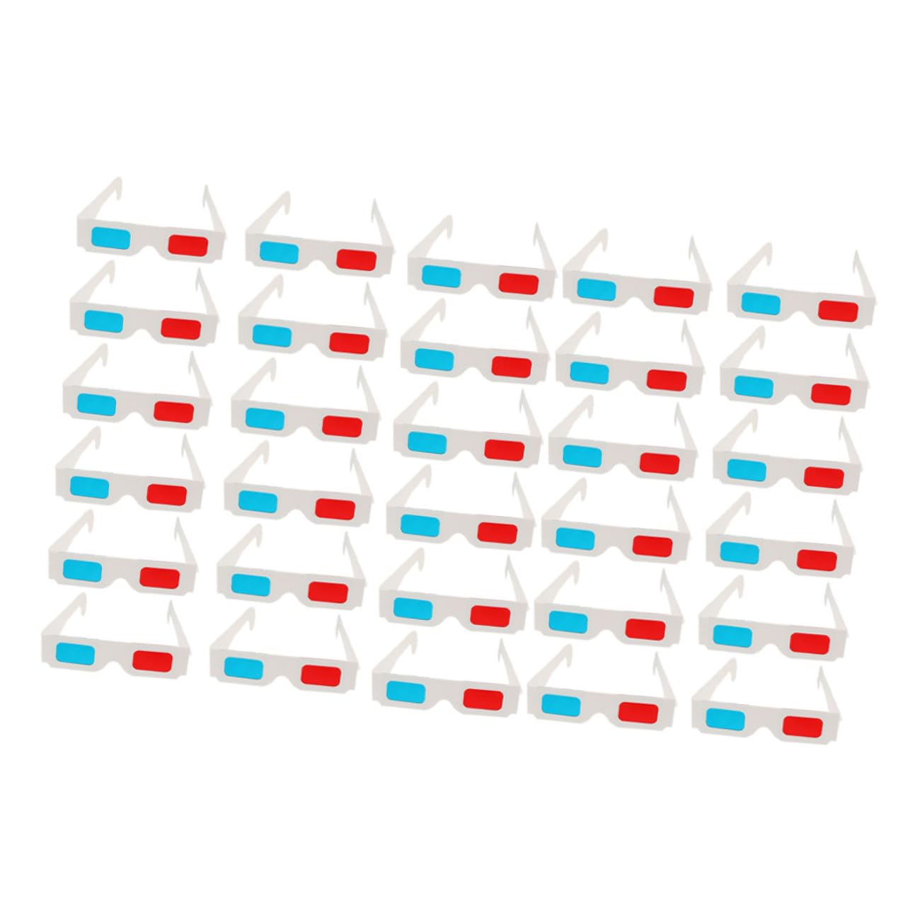 30 Occhiali 3d Monouso in Cartone Anaglifi Rosso e Blu per Adulti, Occhiali da Cinema 3d Portatili per Film, Giochi e Proiezioni, Dimensioni Perfette e Uso Versatile