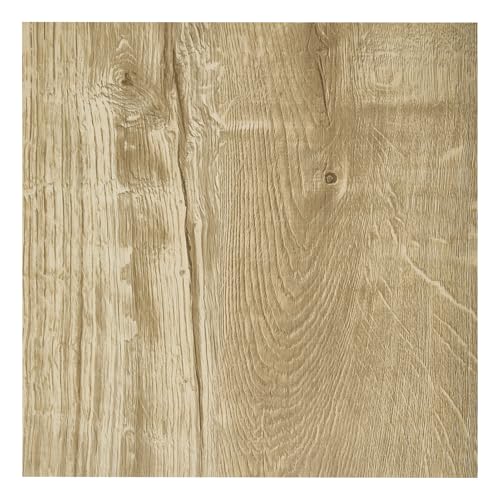 INMOZATA 10pcs Peel and Stick Floor Tiles 12 x 12 inches Vinyl Flooring Wood Effect Self Adhesive Floor Tile Waterproof Stick on Floor Tiles for Bathroom Kitchen Living Room(Yellowish Brown)