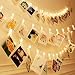 Yeeteching 20 ft USB Powered LED Photo Clip String Lights(Warm White) - 40 Photo Clips for Indoor/Outdoor Decorate - Perfect for Hanging Pictures, Notes, Artwork
