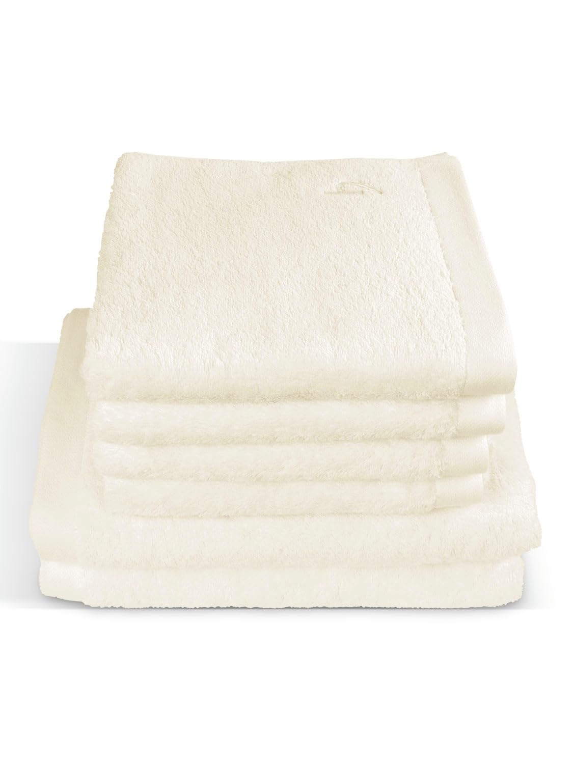 herzbach home Juego de 6 toallas de mano, 2 toallas de ducha, 100% algodón | Extra suave y absorbente, duradero y fácil de limpiar, con colgador, gramaje de 550 g/m², fabricado en porugal