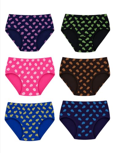 Image of DYCA by Bodycare Girls Cotton Briefs, Soft & Breathable Panties, Pack of 6, Print & Colour May Vary