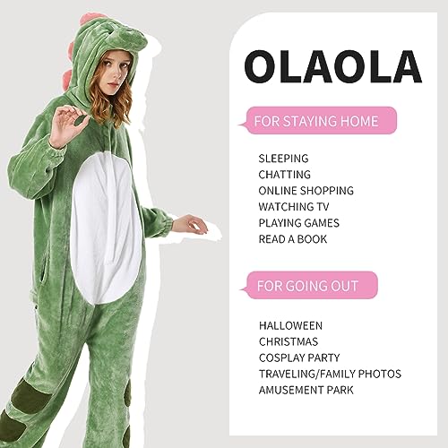 OLAOLA Adult Onesie, Animal Halloween Costume, Unisex Onesies Plush Cosplay Pajamas One-Piece Sleepwear4