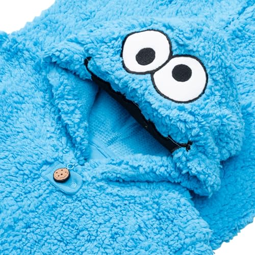 Disfraz infantil Cookie Monster con capucha azul 2T miniatura 2