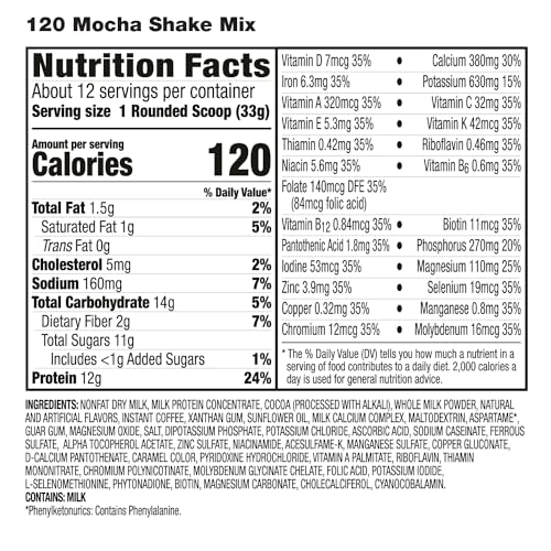 Image of HMR 120 Mocha Meal Replacement Shake Powder, 12 Servings