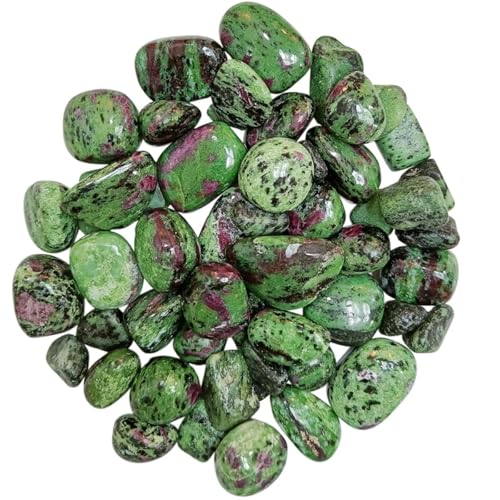 Image of Crystal Ruby ZIOSITE Tumble Stone Pebble Tumbled Gemstone for Reiki Healing Vastu Correction Gravels for Aquarium Home Decor Garden Table 100 Gm