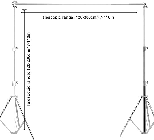 Miniatura 2 de Soporte de fondo de acero inoxidable de 9.5 x 10 pies para fondo de video ajustable para fotografía de retrato y estudio, sesión de fotos, fiestas,