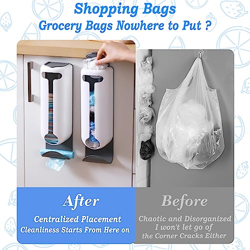 MOYACA Wandmontage-Organizer für Plastiktüten mit Kleber, Lebensmitteltüten-Sparer-Aufbewahrung, Küchenrolle, Frischeschutzpaket und Einkaufstütenspender, für Küche, Badezimmer, Flur, Büro