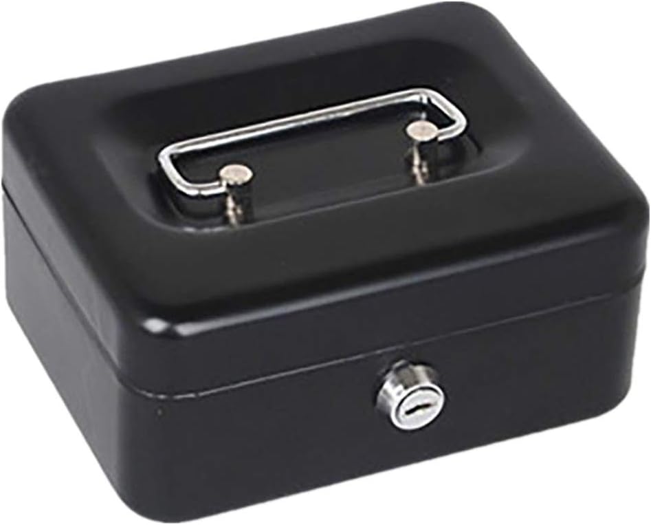 手提金庫 現金箱現金箱コインボックス堅牢な構造のロック会計事務用品付きポータブルミニ貯金箱箱シールボックス キャッシュボックス (色