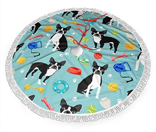 Boston Terrier Toys Hund Weihnachtsbaum Rock Classic Weihnachtsschmuck 30 36 48 Inc, Plüsch Weihnachtsbaum Rock Goldrot für