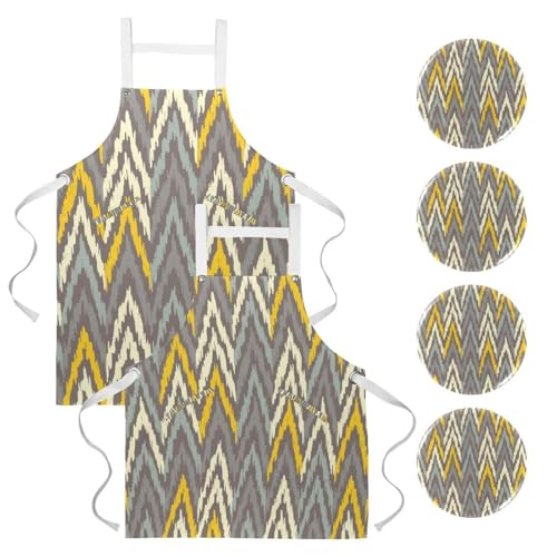 Tablier de cuisine pour pâtisserie et restaurant lot de 2 avec broches