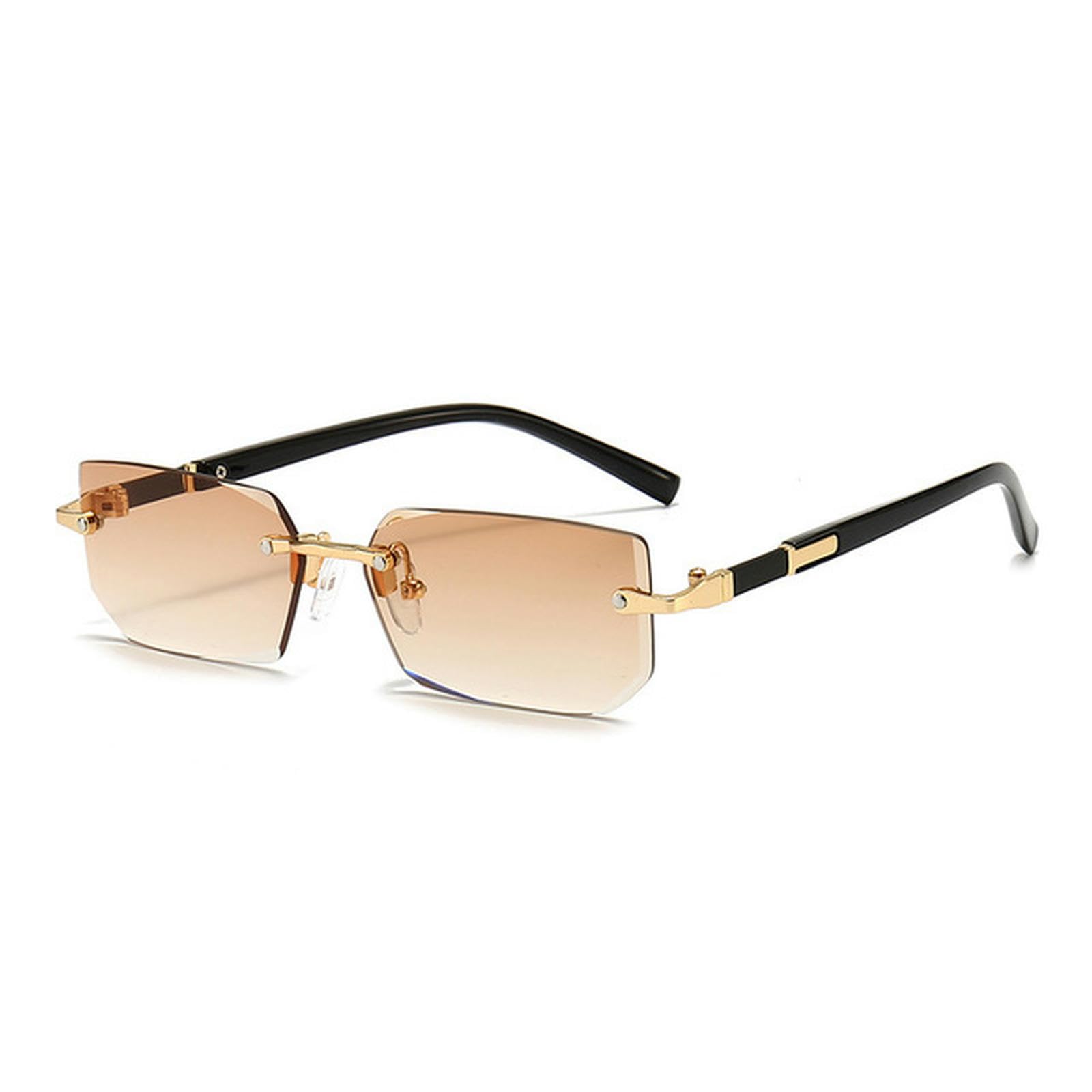 NOGRAX Okulary przeciwsłoneczne Rimless Prostokąt Moda Popularne Kobiety Mężczyźni Odcienie Małe kwadratowe Okulary przeciwsłoneczne