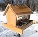 16 Inch Very Large Cedar Wood Post Mount Bird Feeder for Outdoors with Screen Bottom