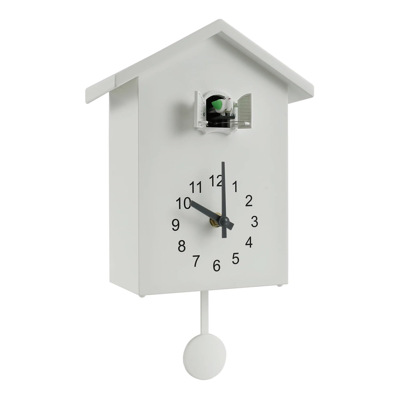 GMGQJST Cuckoo Clock With Chimer Cuckoo Sound Clocks With Pendulum Bird House Home Living Room Kitchen Wall Decoration(White)