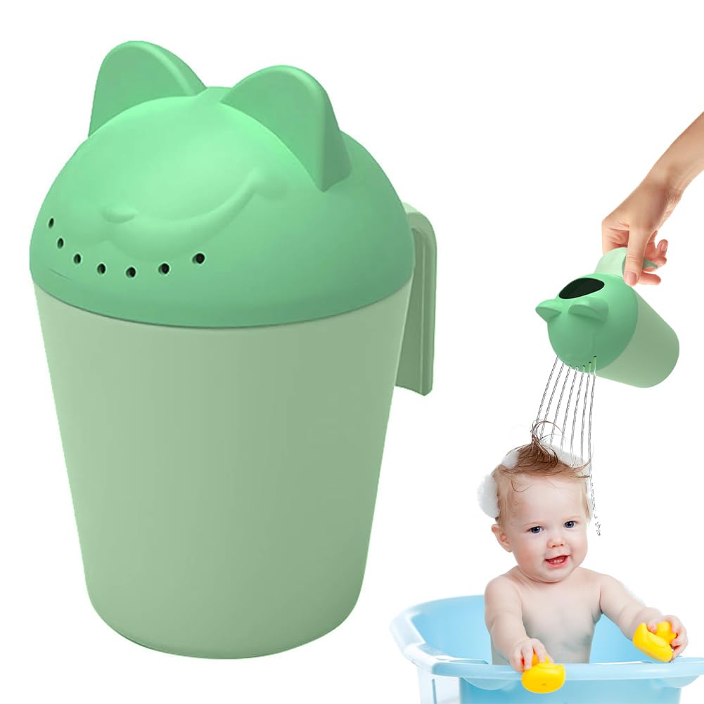 Baby Rinse Cup Cute Cartoon Cat Baby Bath Rinser Baby Rinser Pail Shampoo Rinser Newborn Bath Shower Wash