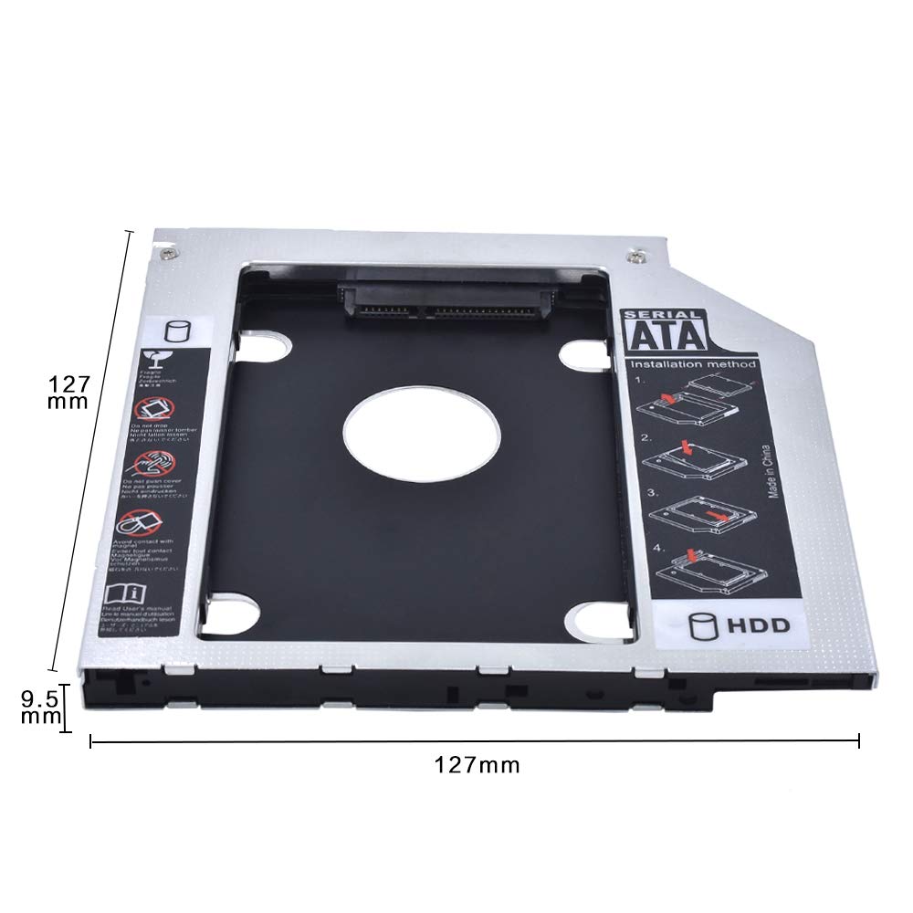 Amazon.com: Bfenown Universal 9.5mm SATA to SATA 2nd SSD/HDD Caddy