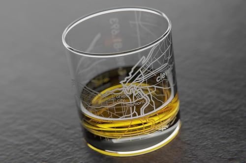 Vista 247 de Well Told Vaso grabado de Washington DC Map Rocks, vidrio de whisky antiguo (11 onzas, transparente), regalo para los amantes del whisky 147-Claro