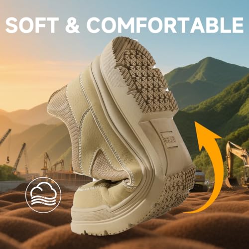Image of Steel Toe Shoes for Men Lightweight Puncture Resistant Safety Footwear Work Shoes Men Safety Work Shoe Comfortable for Construction Warehouse Jobs