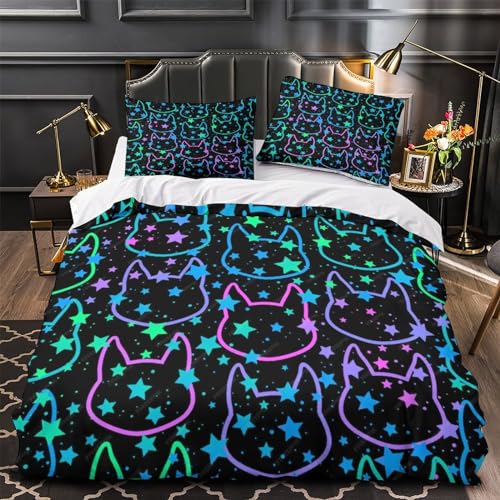 Housse de couette fille imprimé chat pour décorer une chambre d'ado cocooning - 4