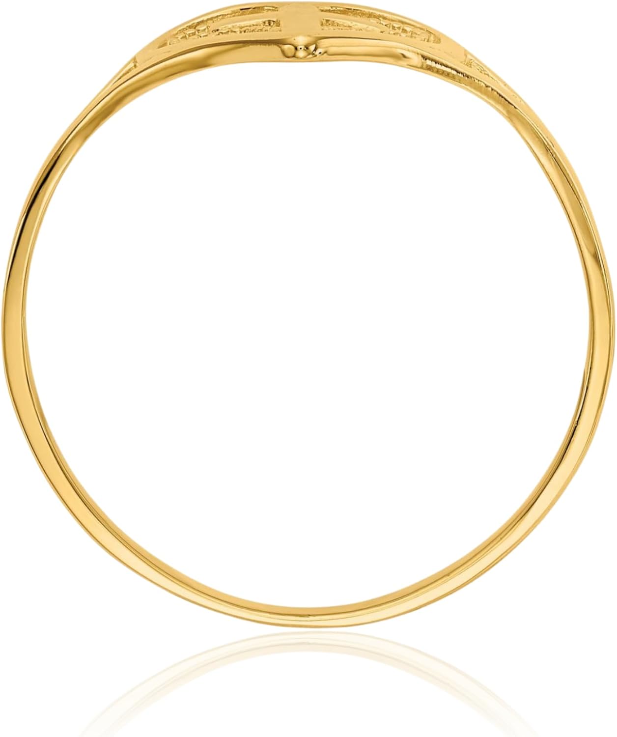 IceCarats 14K Solid Yellow Gold Heart Love Holy Cross Ring Christian Religious Band Size 8
