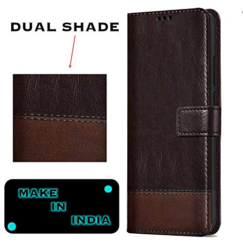 Image of SHINESTAR Ultimate Dual Shade Leather Finish Flip Back Cover for Nokia G42 5G | Inside TPU & Inbuilt Stand | Wallet Style Back Cover for Nokia G42 5G Flip Cover | - Coffee