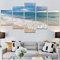 SIGNWIN 5 Panel Canvas Wall Art Modern Art Beach Coastal Expressive Global Multicolor Photography for Home Decorations Ready to Hang - 60