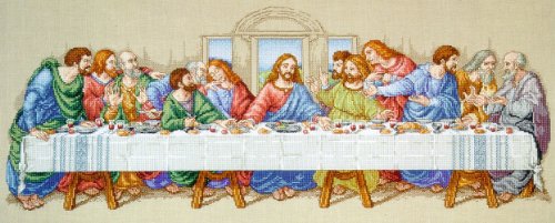 Janlynn Cross Stitch Kit, 10-Inch by 26-1/2-Inch, The Last Supper