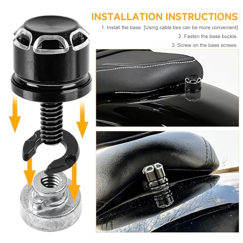 DREAMIZER Motorrad Sitz Schraube, Motorrad Sitzbank Schraube Hinteren Kotflügel Schrauben Kompatibel mit Harley Sportster XL883 1200 48 Touring Dyna Softail Glide, 1996-2019 (2 Schrauben+2 Muttern)