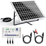 ECO-WORTHY Solar Panel Kit 25W 12V with Mounting Brackets: 25W Solar Panel + 10A Solar Charge...